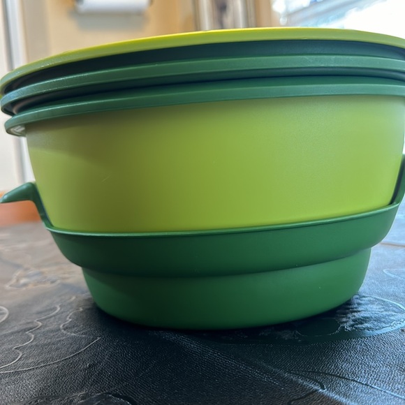 Tupperware Smart microwave Stack Steamer Complete 5 Piece Set Green - Picture 10 of 11